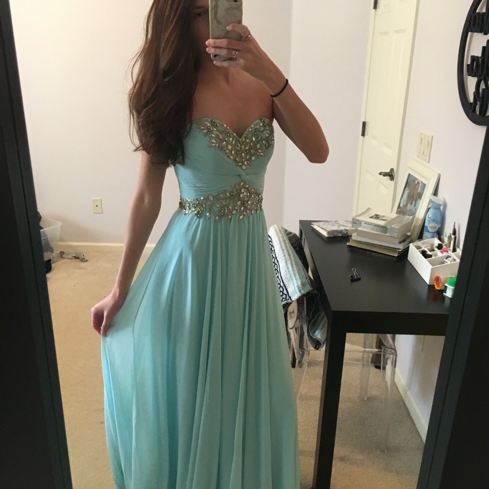 Sherri Hill Ice Blue Prom Dress